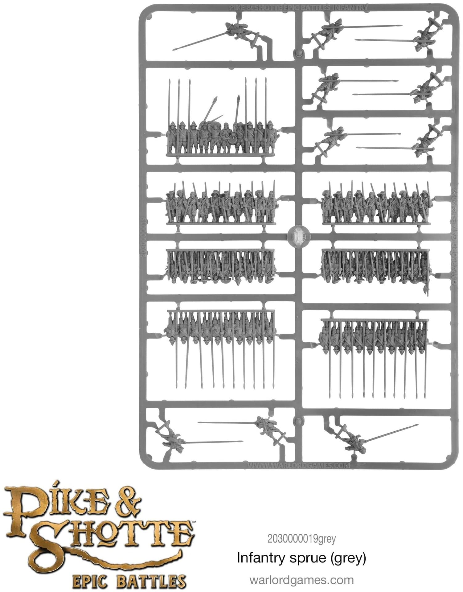 Pike & Shotte Epic Battles infantry sprue (grey)