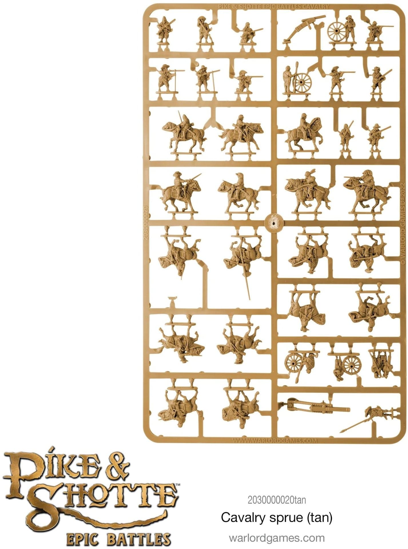 Pike & Shotte Epic Battles cavalry sprue (tan) - Image 1