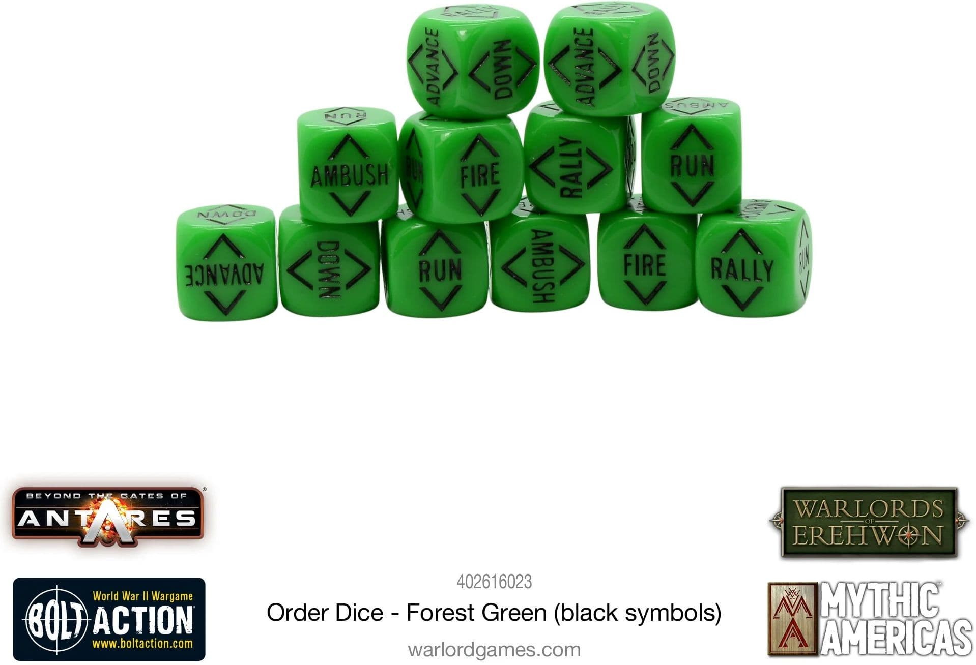 Order Dice - Forest Green (Black Symbols)