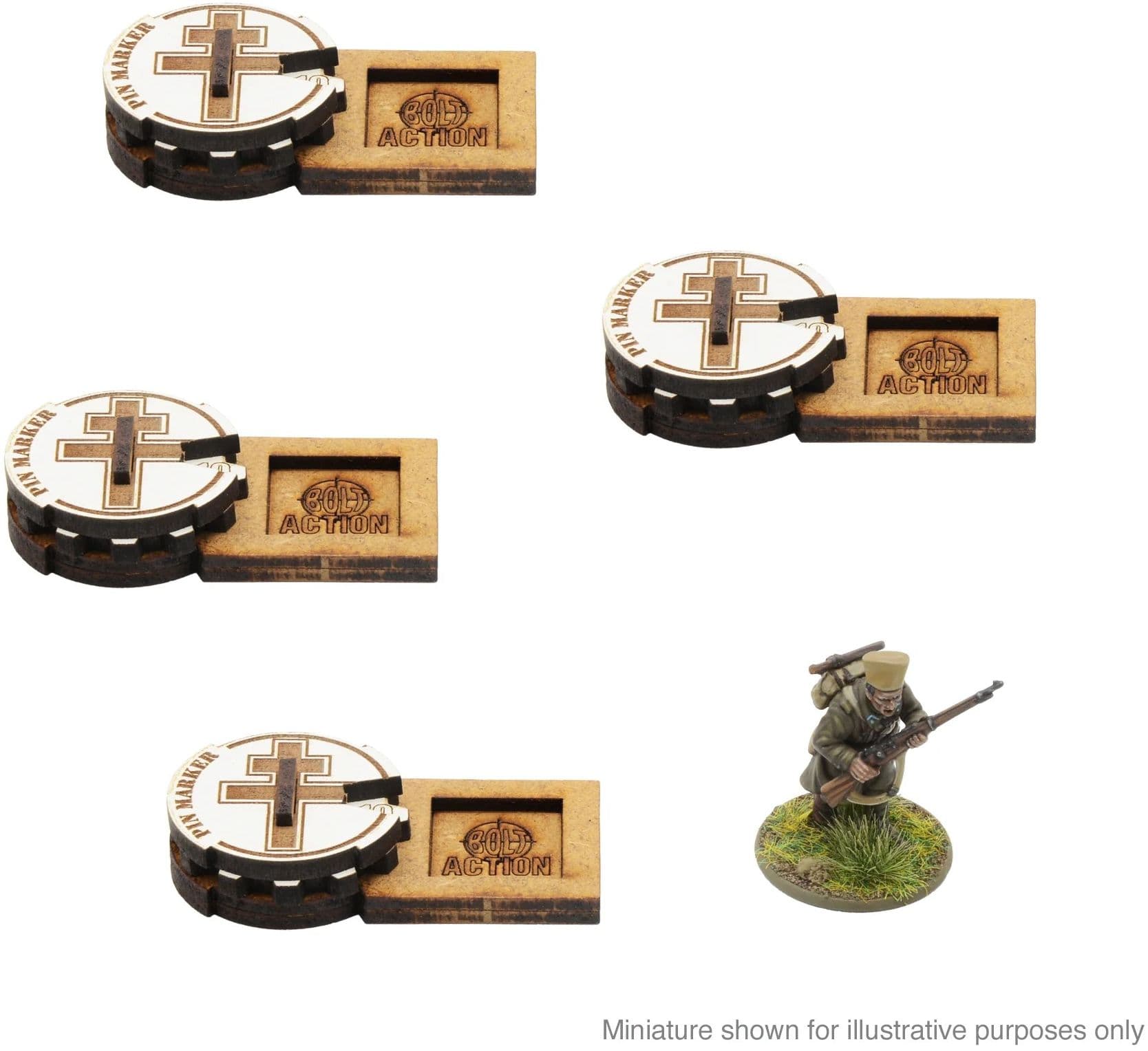 Bolt Action MDF Unit Pin Markers - Free French - Image 1