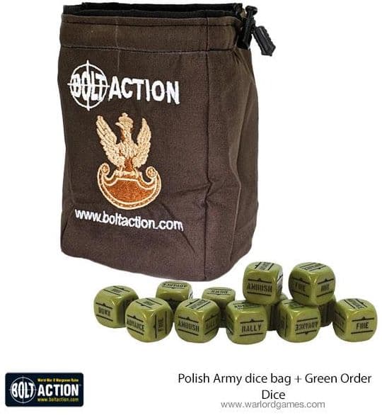 Polish Army Dice Bag & Dice - Image 1