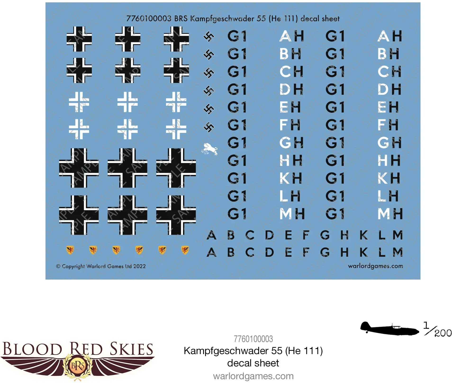 BRS Kampfgeschwader 55 (He 111) decal sheet - Image 1