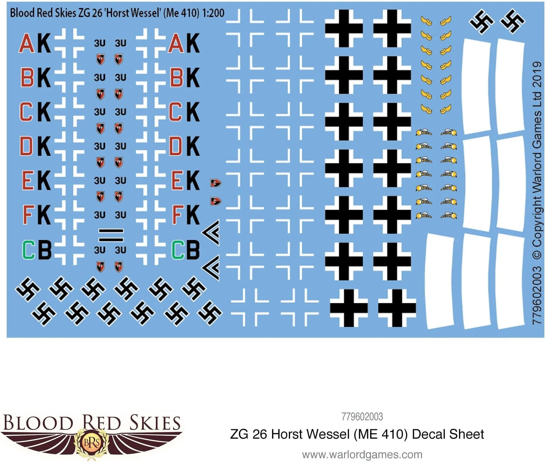 ZG 26  Horst Wessel (Me 410) decal sheet