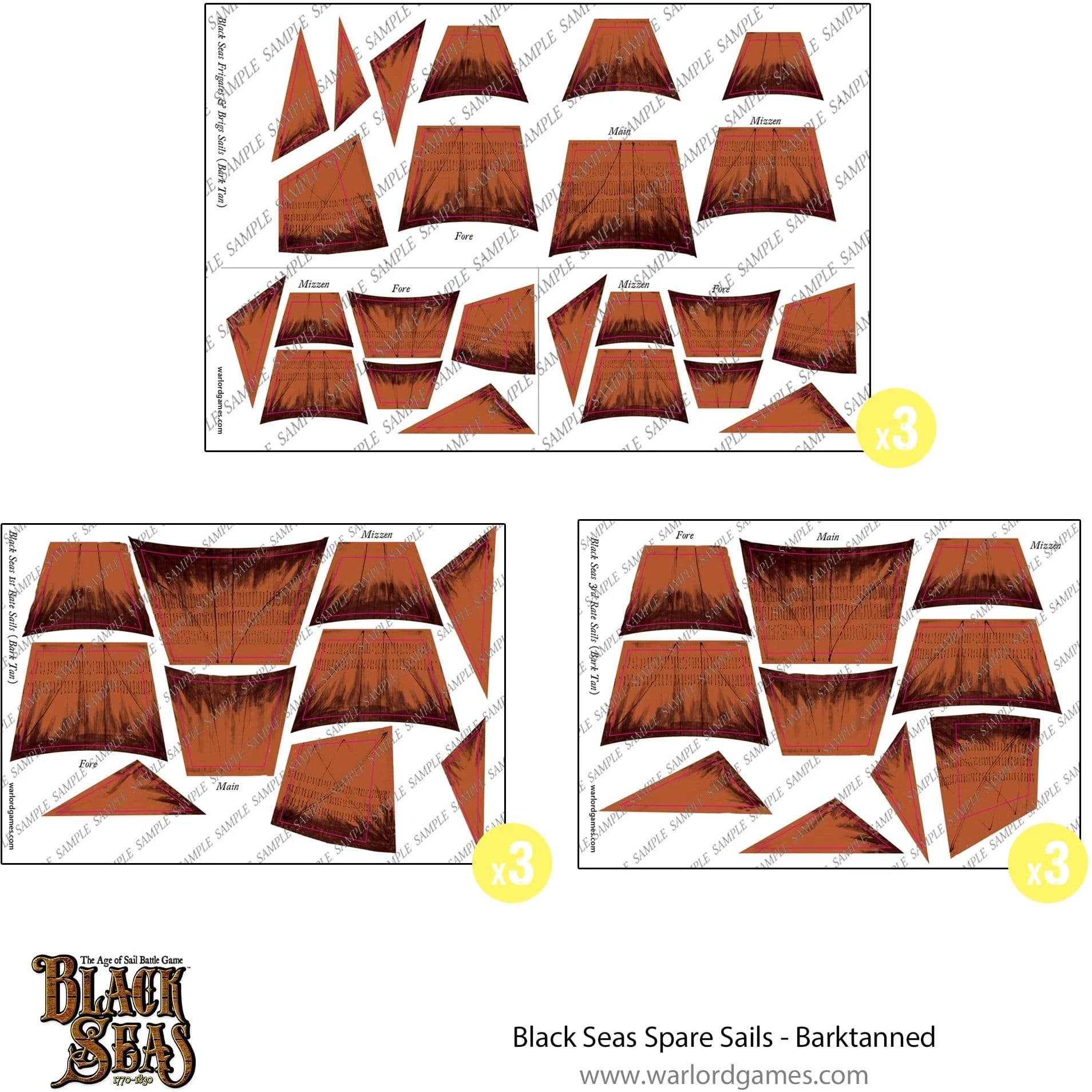 Black Seas Spare sails - barktanned