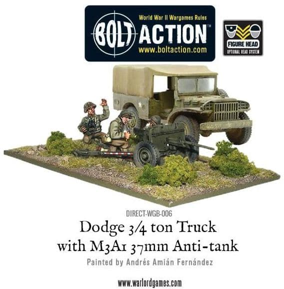 Dodge 3/4 ton Truck with M3A1 37mm Anti-tank gun - Image 1