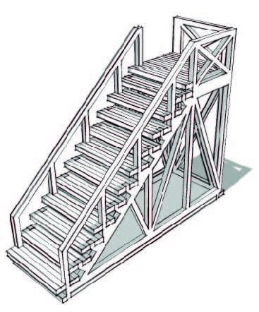 Wooden Palisade Stairs - Image 1