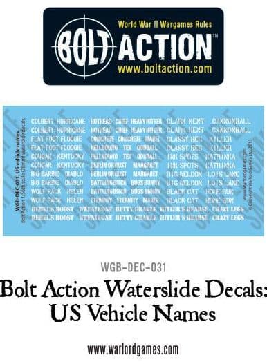 US vehicle names decals - Image 1