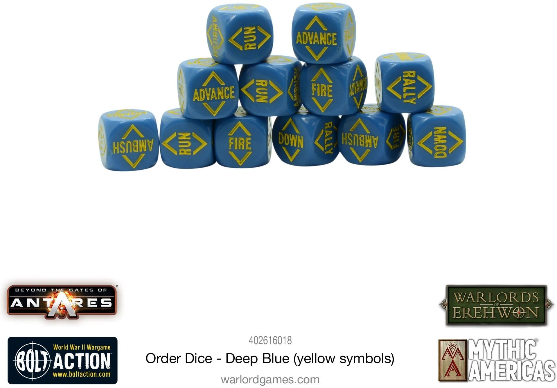Order Dice - Deep Blue (Yellow Symbols)