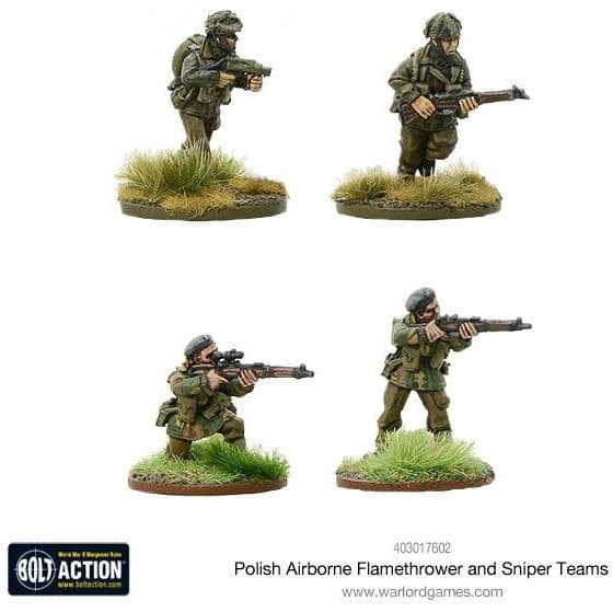 Polish Airborne flamethrower and sniper teams