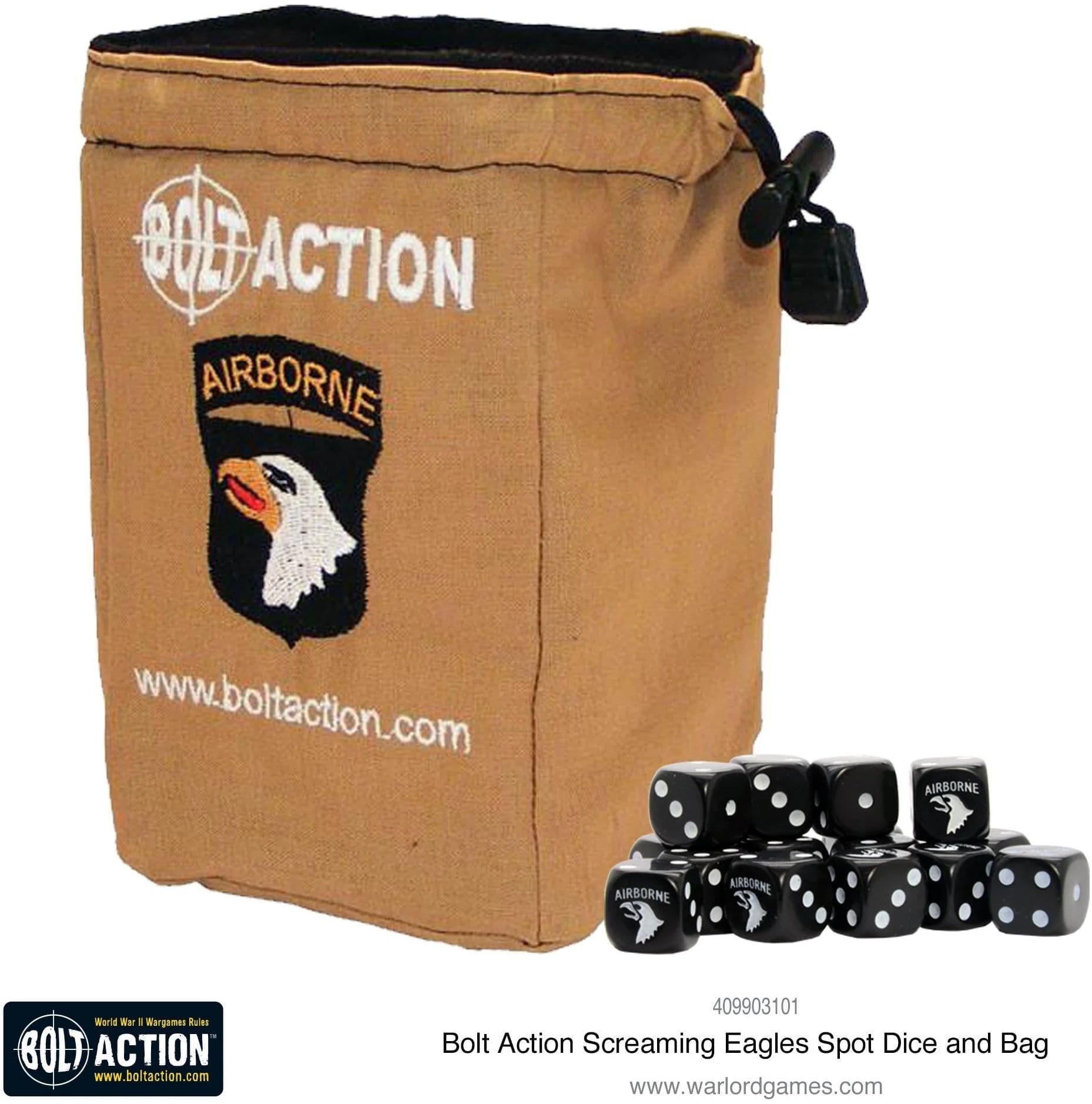 Screaming Eagles D6 and dice bag