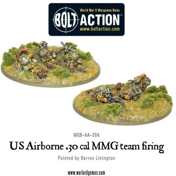 US Airborne 30 Cal MMG team firing