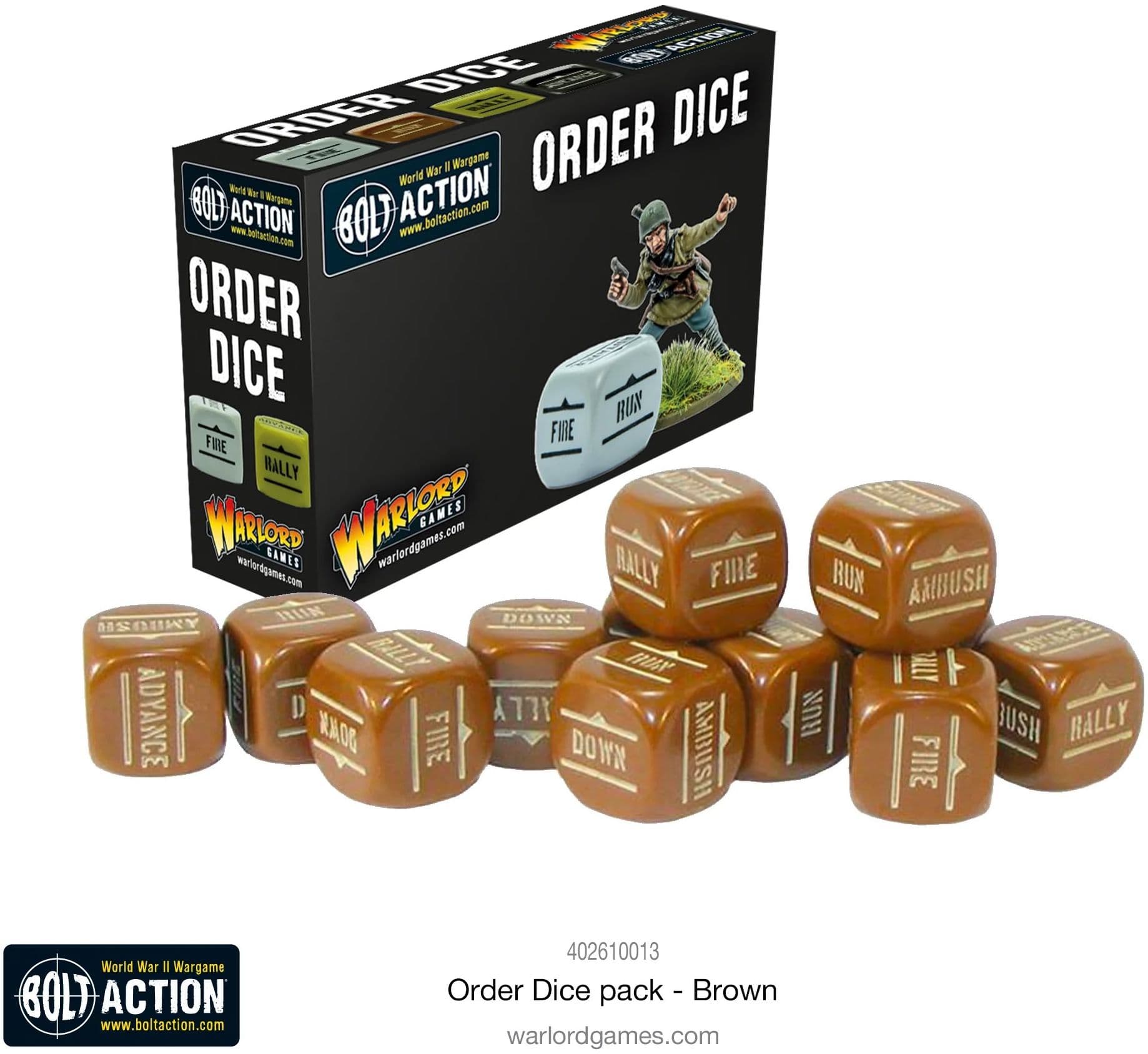 Bolt Action: Orders Dice Pack - Brown