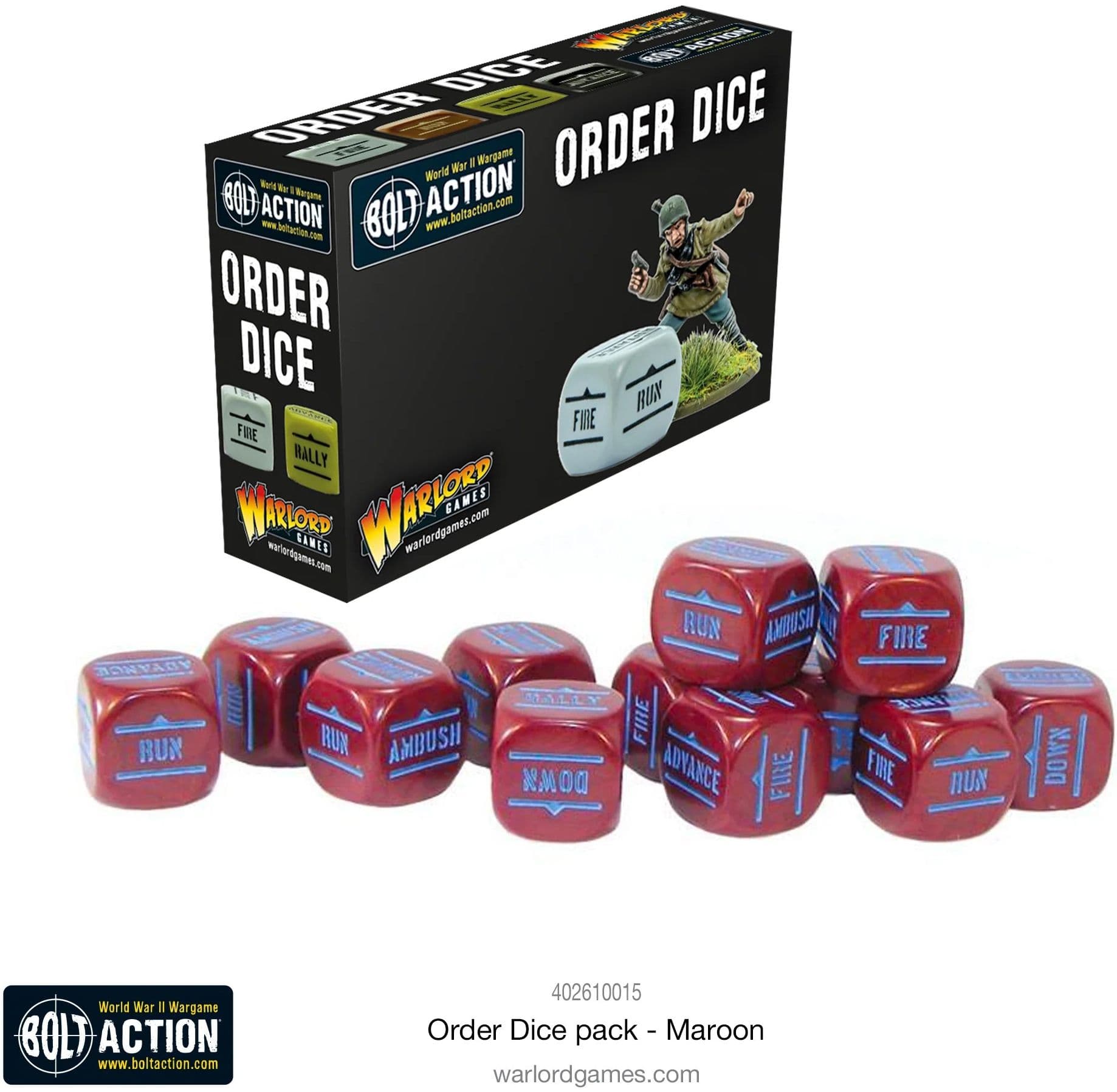 Bolt Action: Orders Dice Pack - Maroon