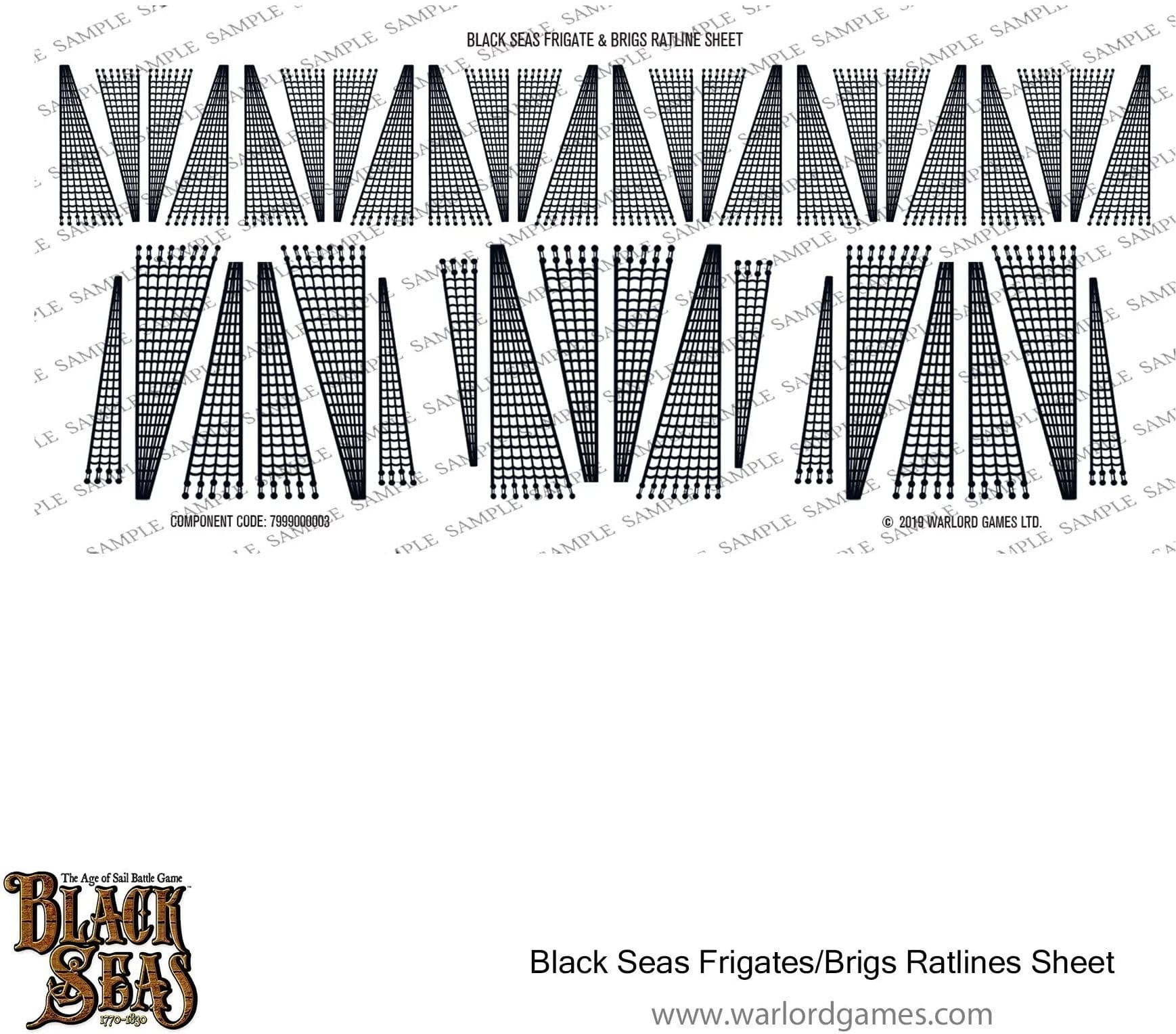 Black Seas Frigates/Brigs Rate ratlines sheet