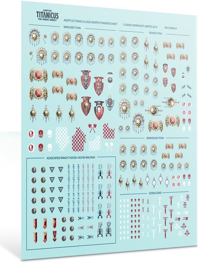 Adeptus Titanicus Legio Mortis Transfer Sheet