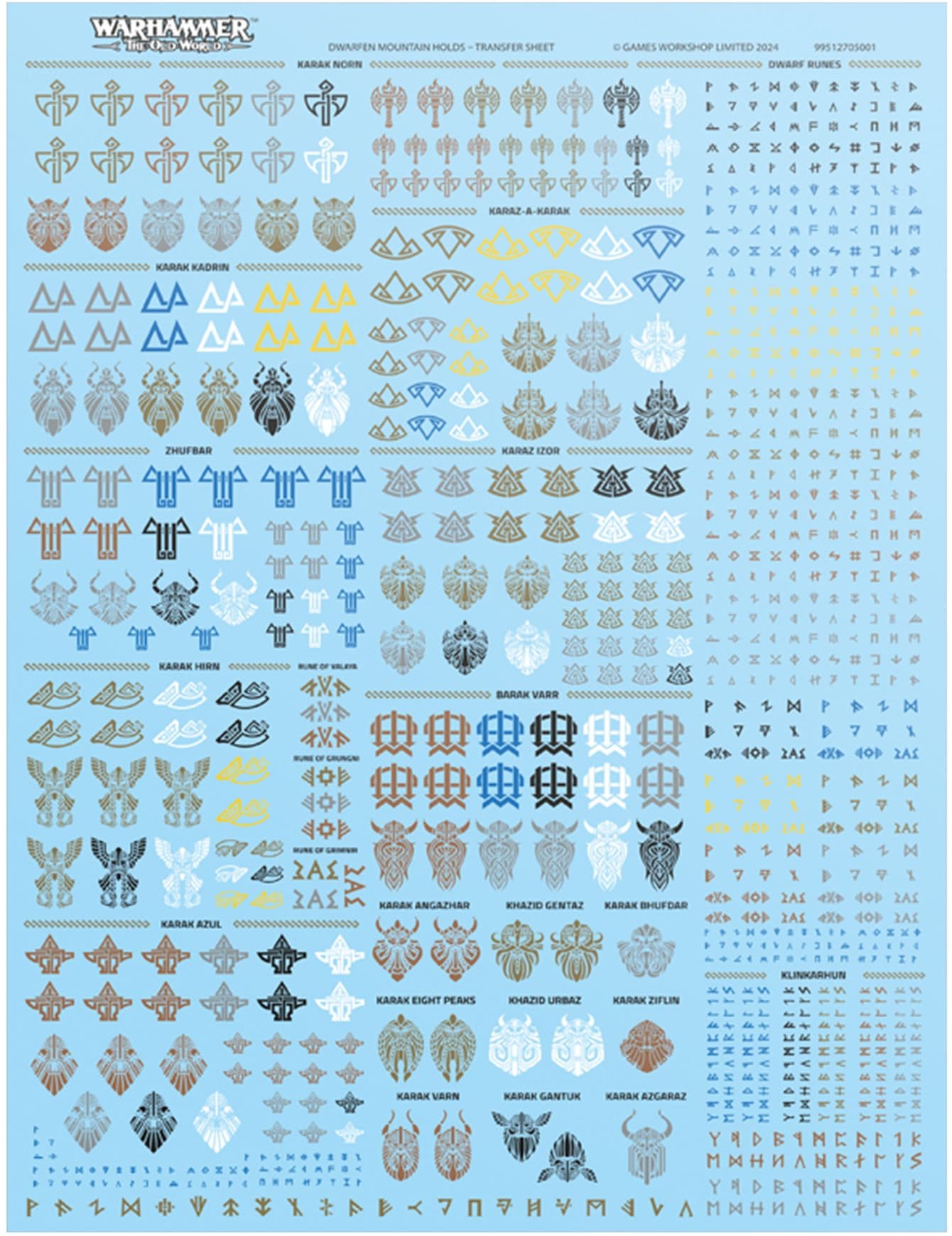 Dwarfen Mountain Holds Transfer Sheet
