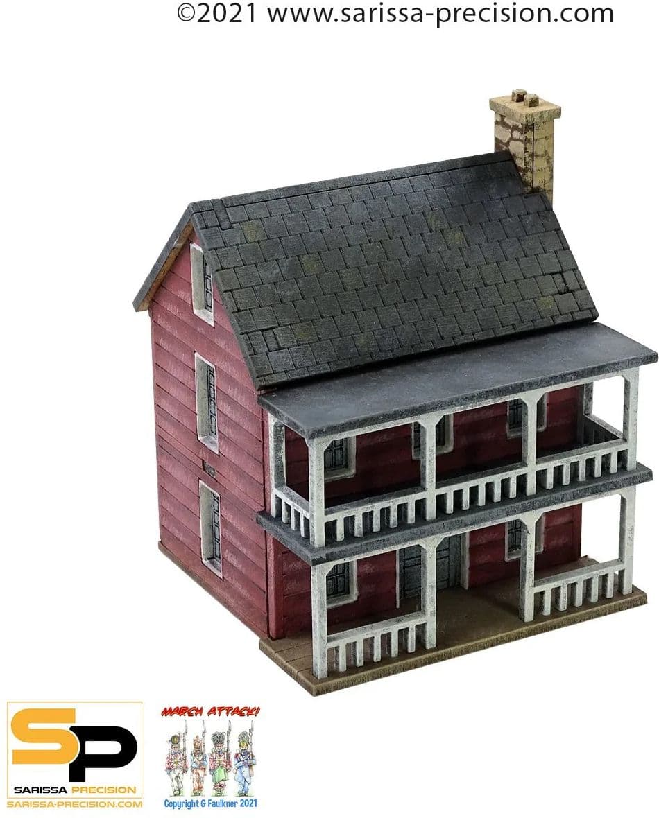 North American Planked House with Porch & Balcony