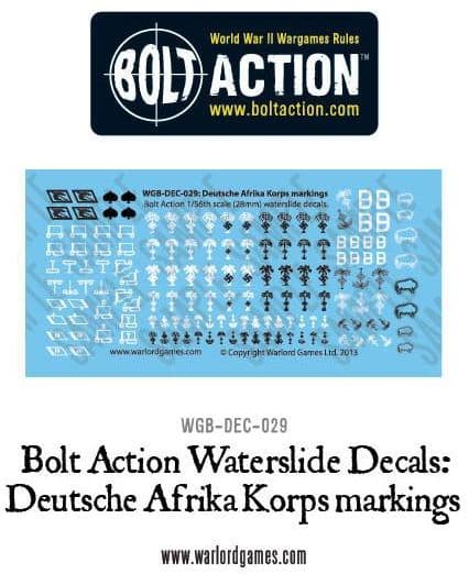Bolt Action Deutsche Afrika Korps markings decals
