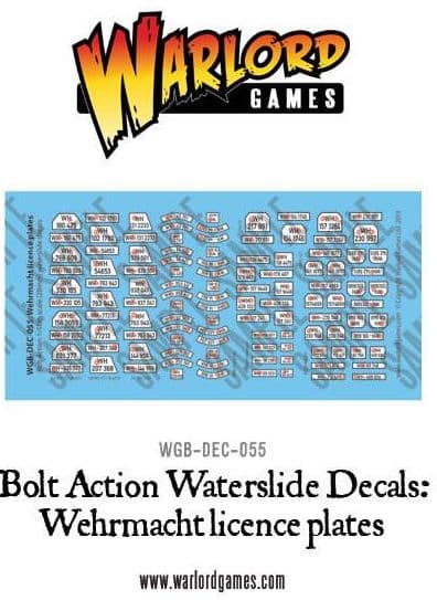Wehrmacht licence plates decal sheet