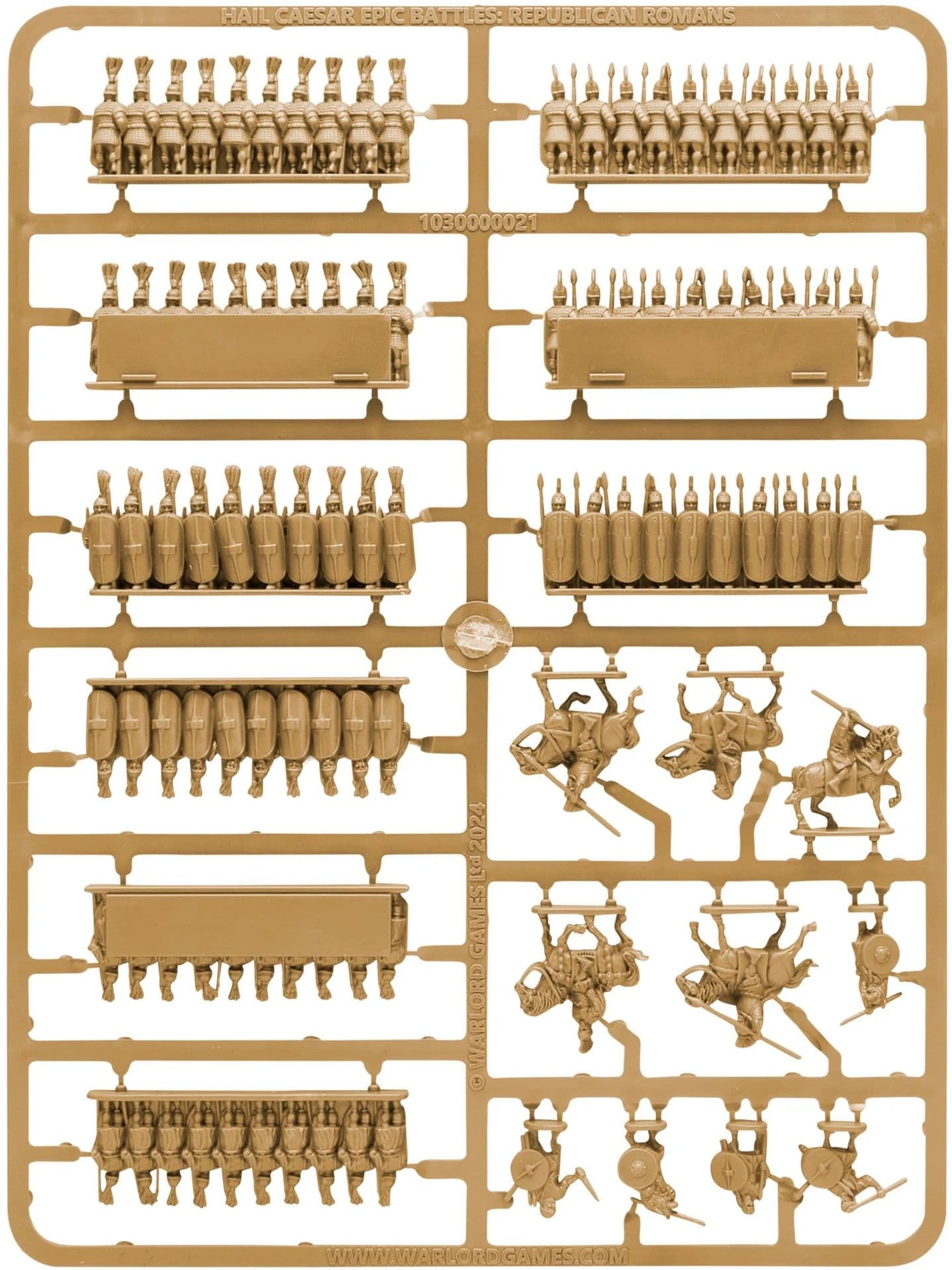 Hail Caesar Epic Battles: Republican Roman sprue (tan plastic)