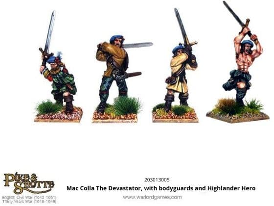 Mac Colla "The Devastator", with bodyguards and Highlander Hero - Image 1