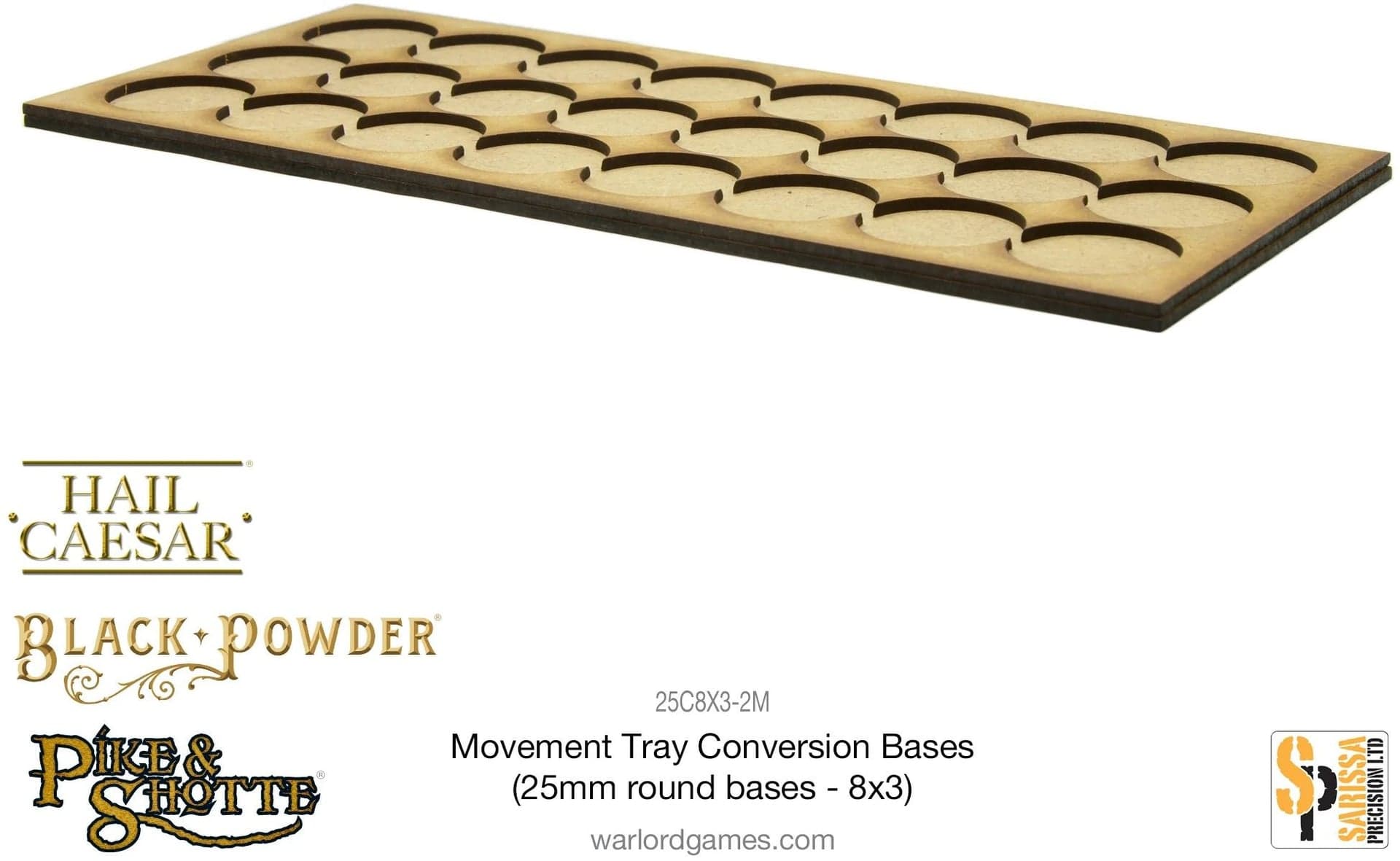 Movement Tray Conversion Bases (25mm round bases - 8x3)