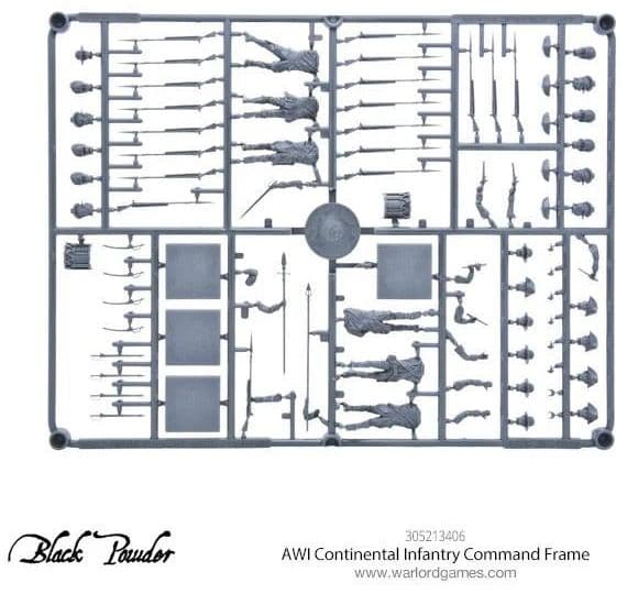 AWI Continental Infantry Command Sprue - Image 1