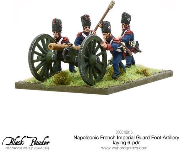 Napoleonic French Imperial Guard Foot Artillery laying 6-pdr - Image 1