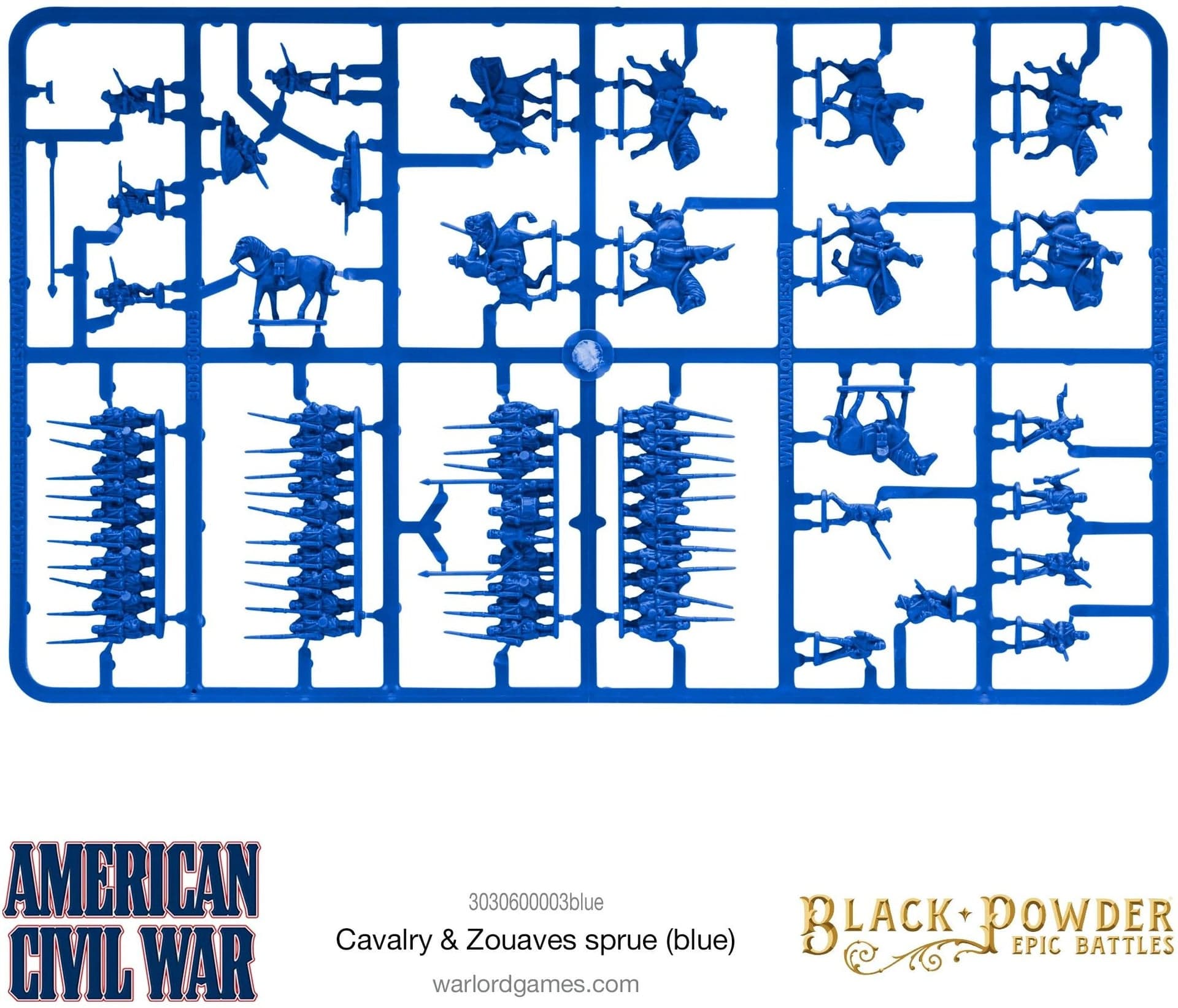 Black Powder Epic Battles ACW Cavalry & Zouaves sprue (blue) - Image 1