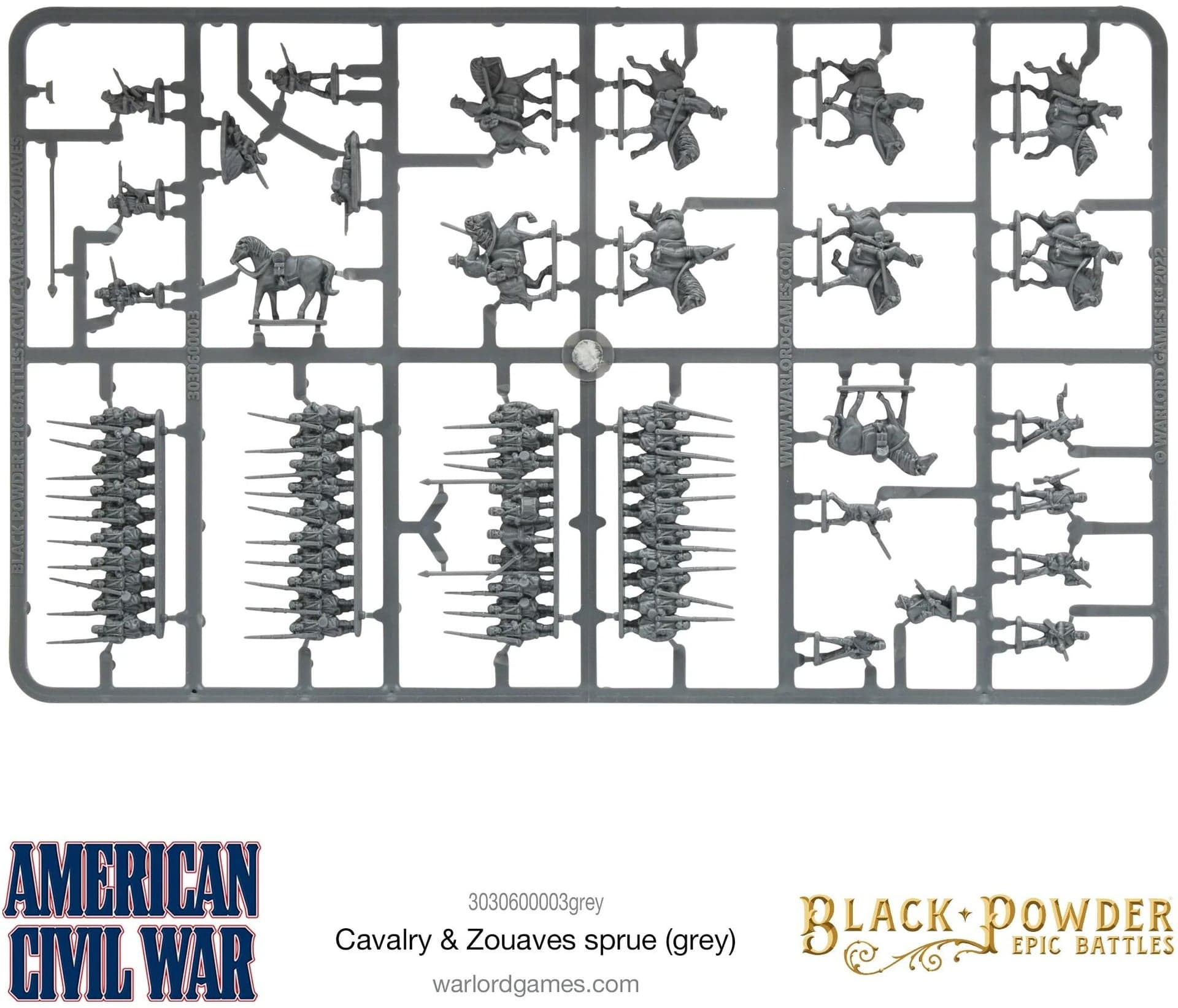 Black Powder Epic Battles ACW Cavalry & Zouaves sprue (grey) - Image 1