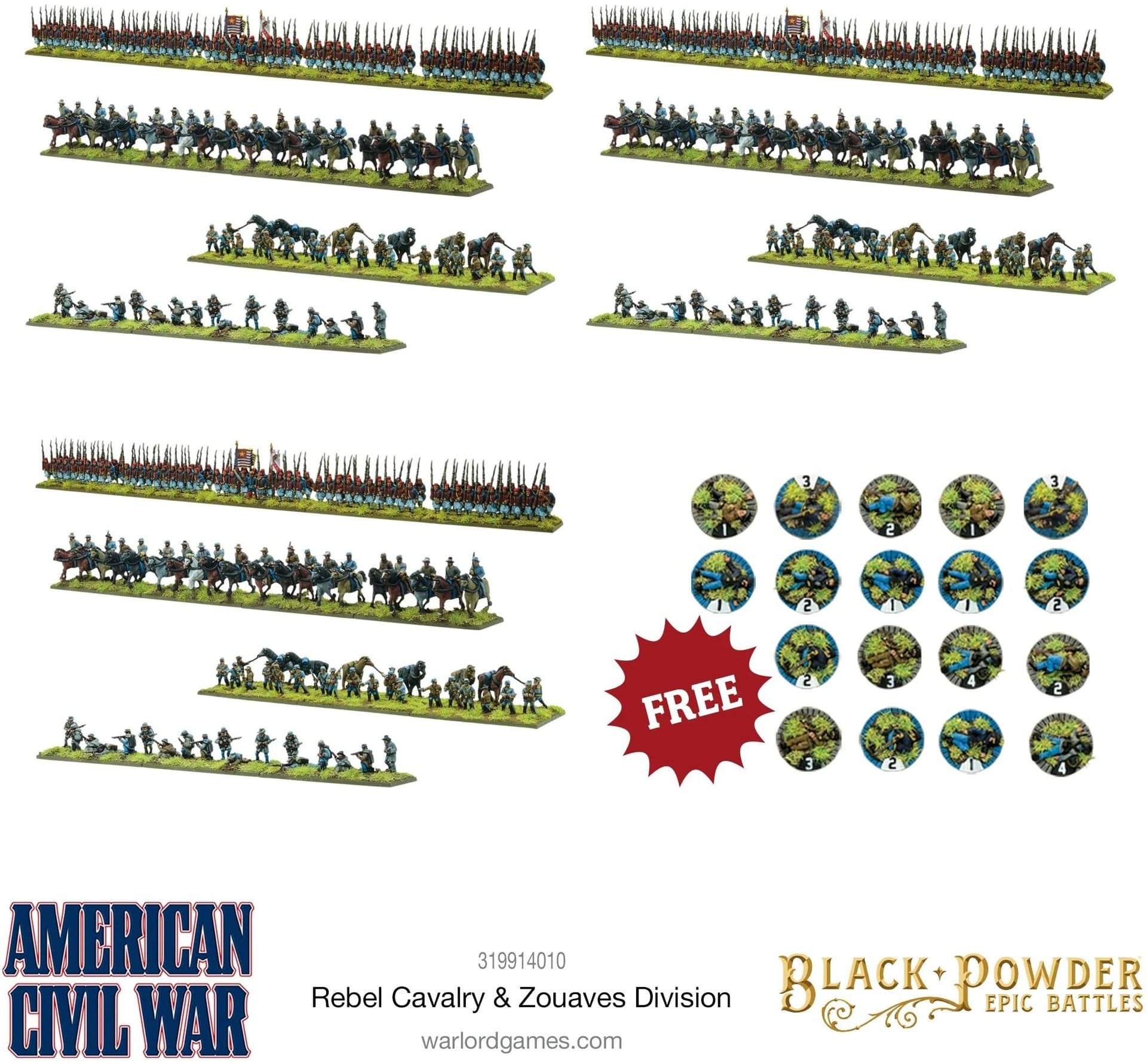 Black Powder Epic Battles - American Civil War Rebel Cavalry & Zouaves Division - Image 1