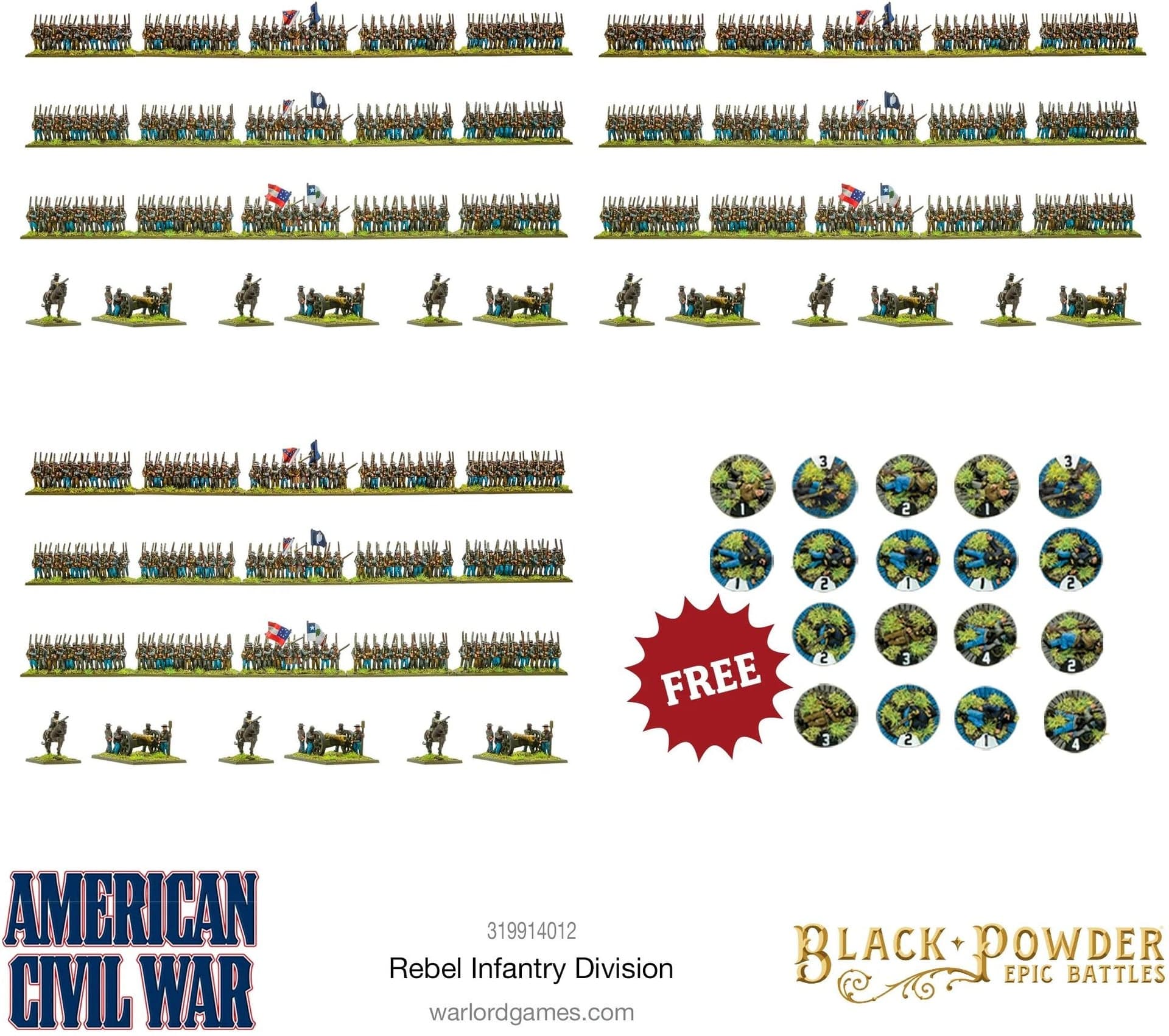 Black Powder Epic Battles - American Civil War Rebel Infantry Division - Image 1