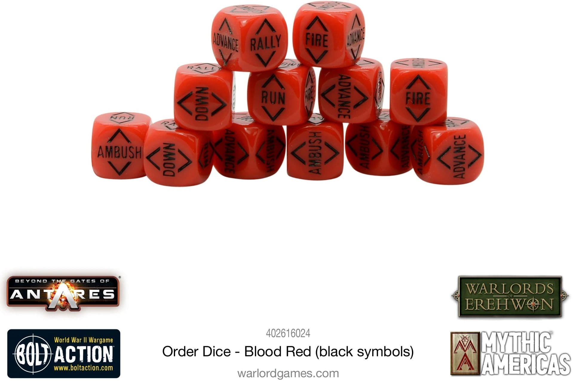 Order Dice - Blood Red (Black Symbols) - Image 1