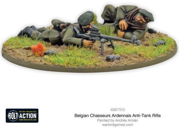 Belgian Chasseurs Ardennais anti-tank rifle team