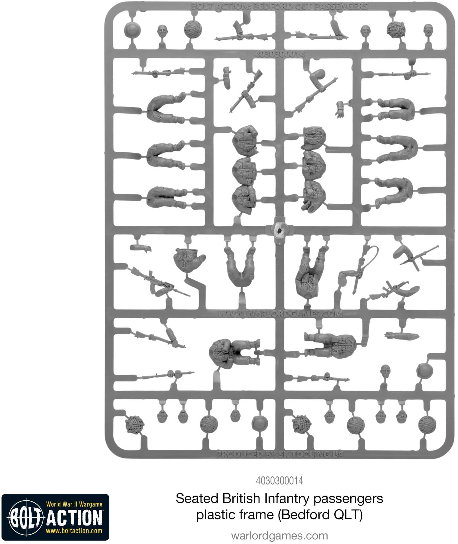 Seated British Infantry Passengers Plastic Sprue (Bedford QLT) - Image 1