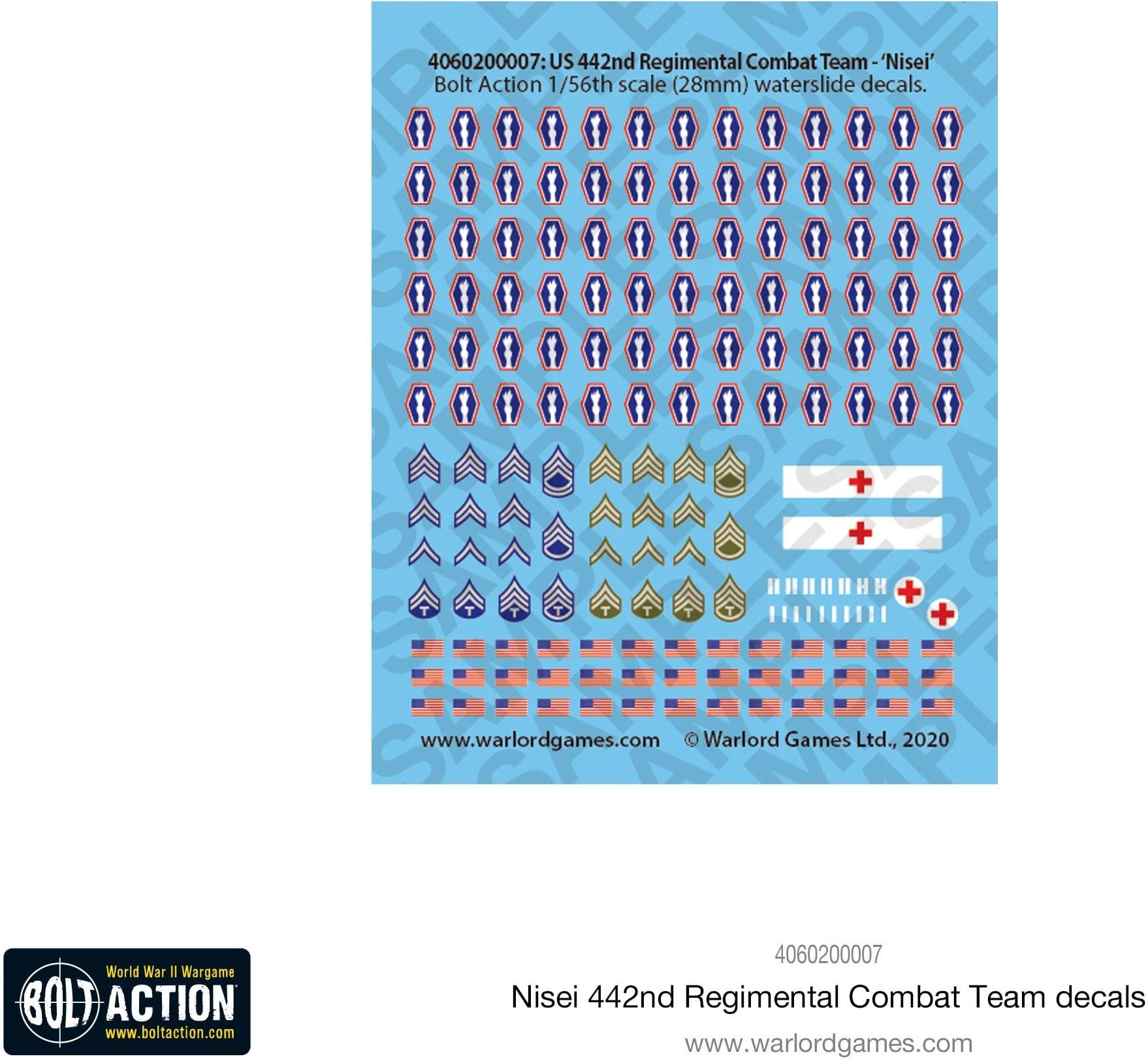 442nd Regimental Combat Team decal sheet