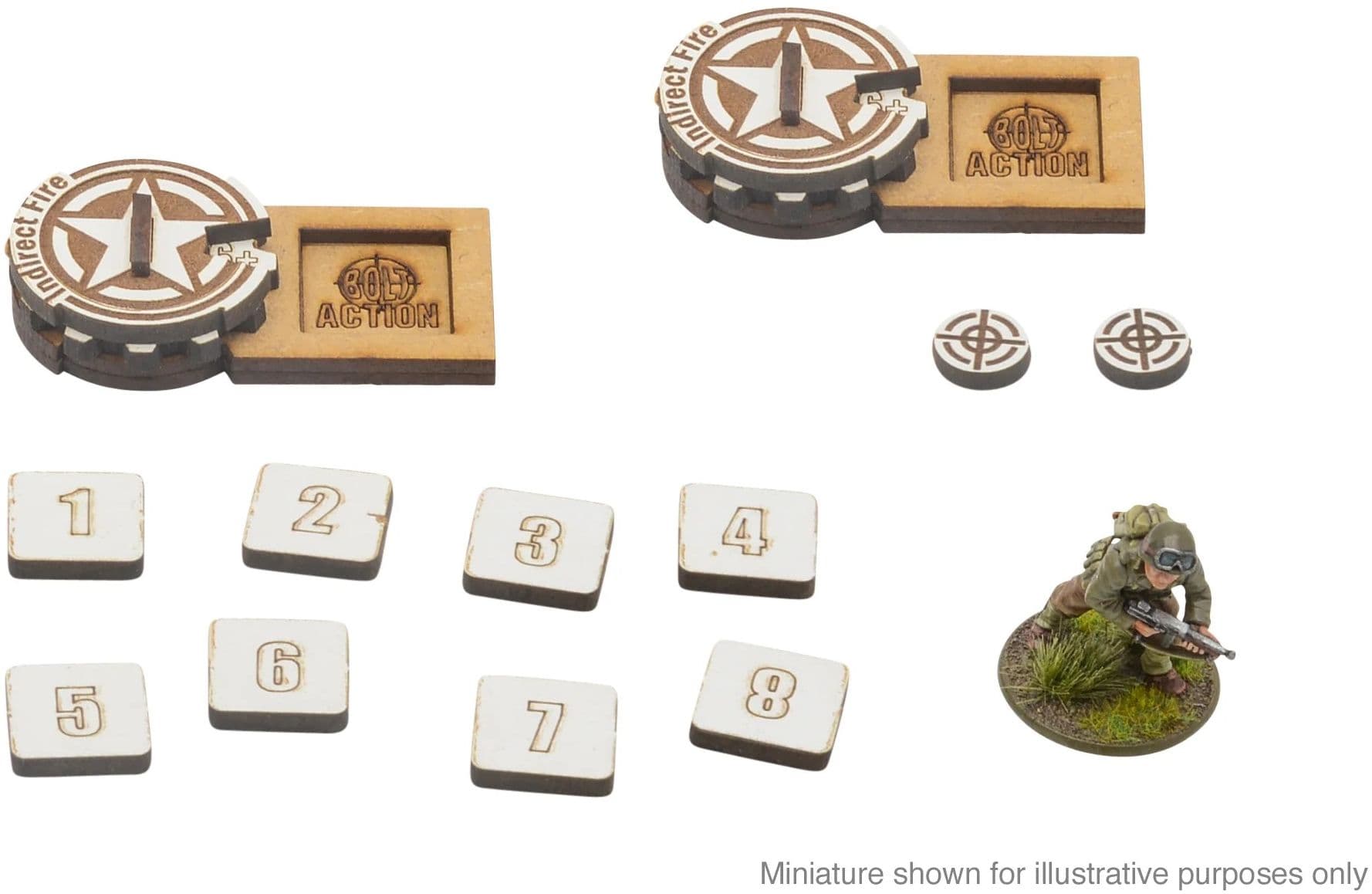 Bolt Action MDF Artillery Zeroing In Markers- USA - Image 1