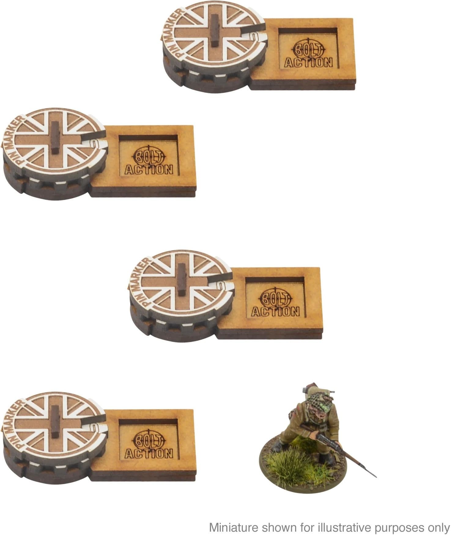 Bolt Action MDF Unit Pin Markers - Great Britain - Image 1