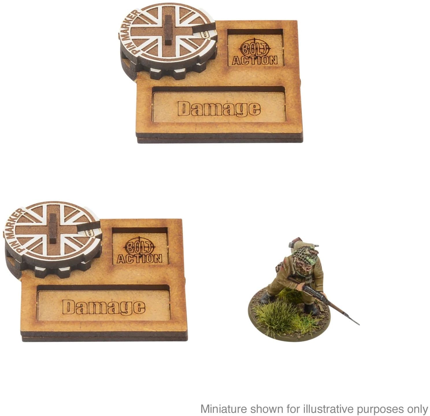 Bolt Action MDF Vehicle Pin Markers - Great Britain