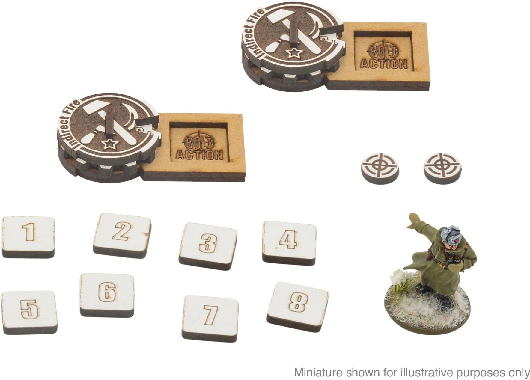 Bolt Action MDF Artillery Zeroing In Markers - Soviet Union