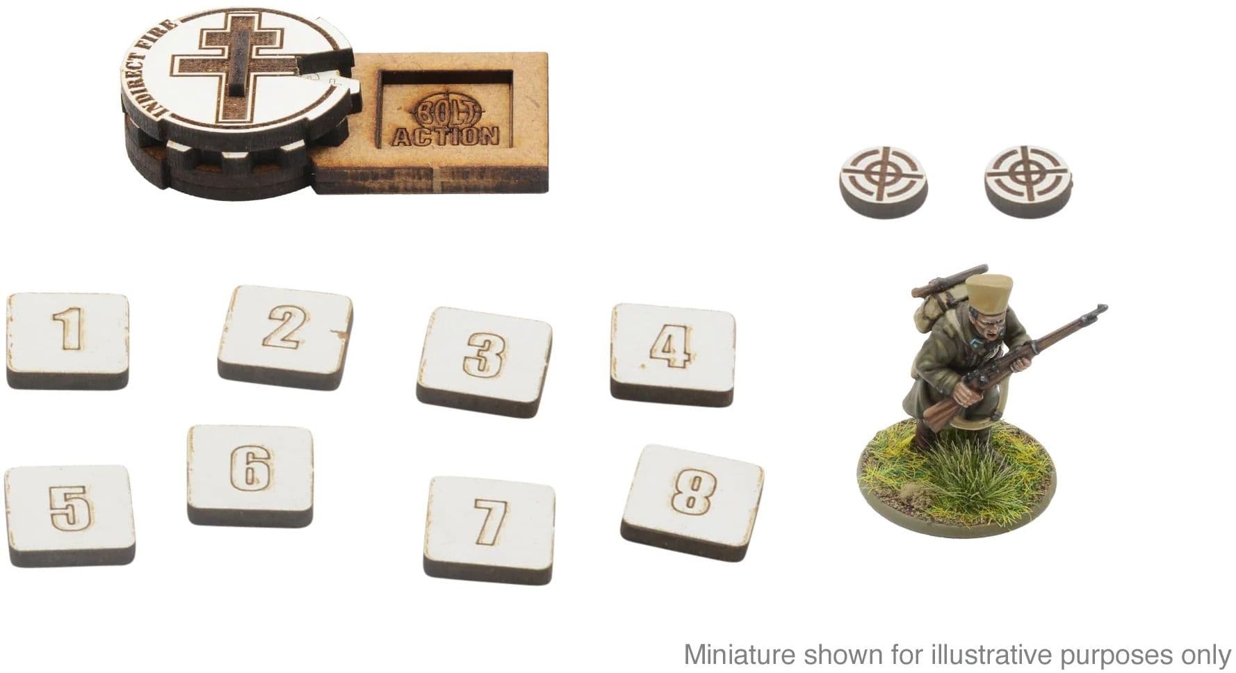 Bolt Action MDF Artillery Zeroing In Markers - Free French