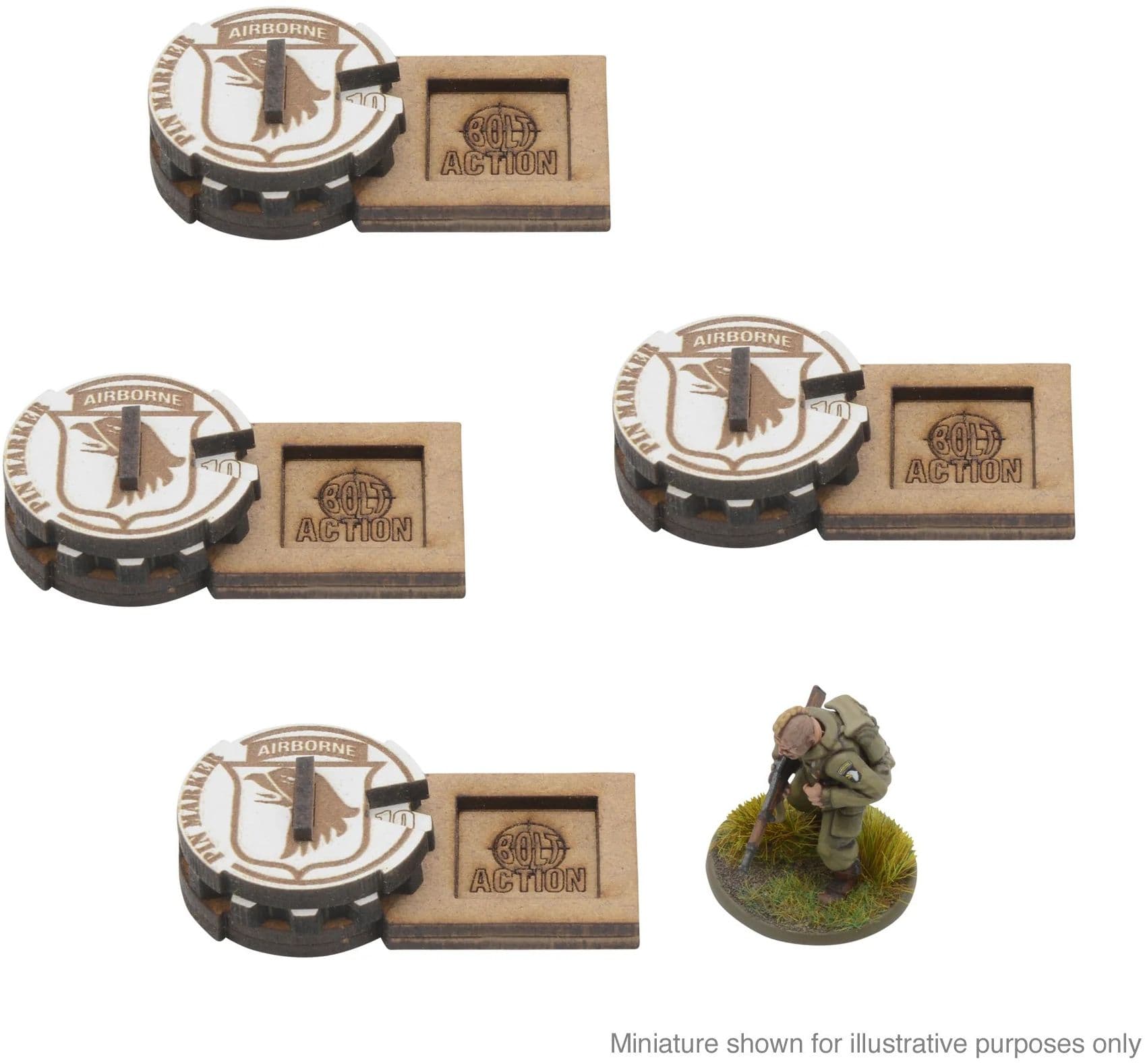 Bolt Action MDF Unit Pin Markers - 101st American Airborne 'Screaming Eagles'