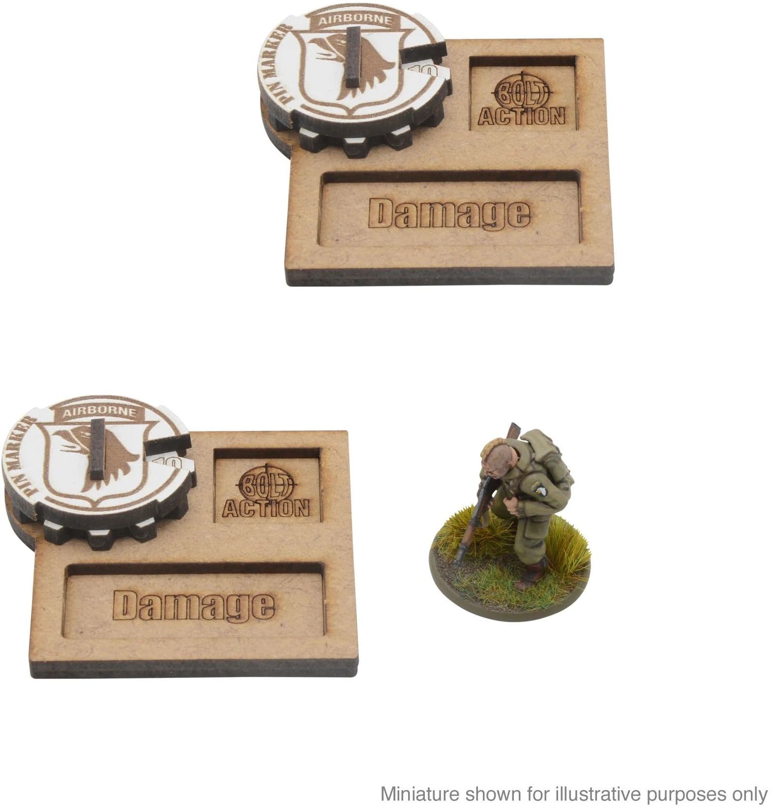 Bolt Action MDF Vehicle Pin Markers - 101st American Airborne 'Screaming Eagles'