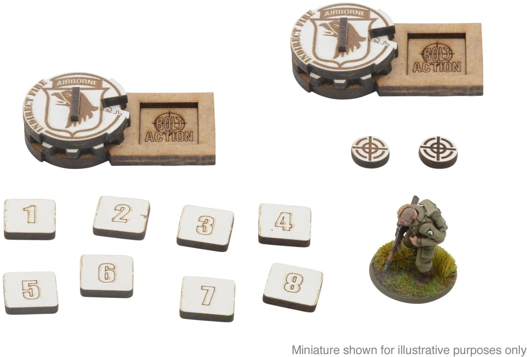 Bolt Action MDF Artillery Zeroing In Markers - 101st American Airborne 'Screaming Eagles'
