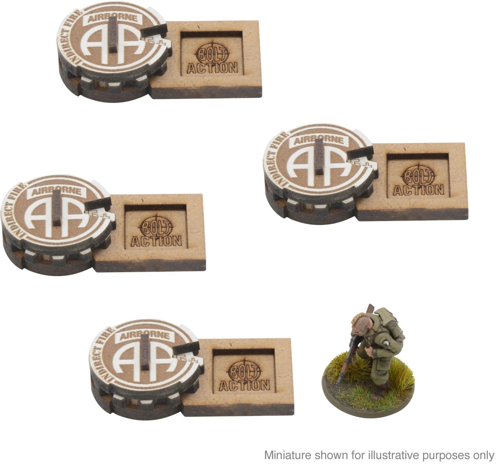 Bolt Action MDF Unit Pin Markers - 82nd American Airborne 'All American'