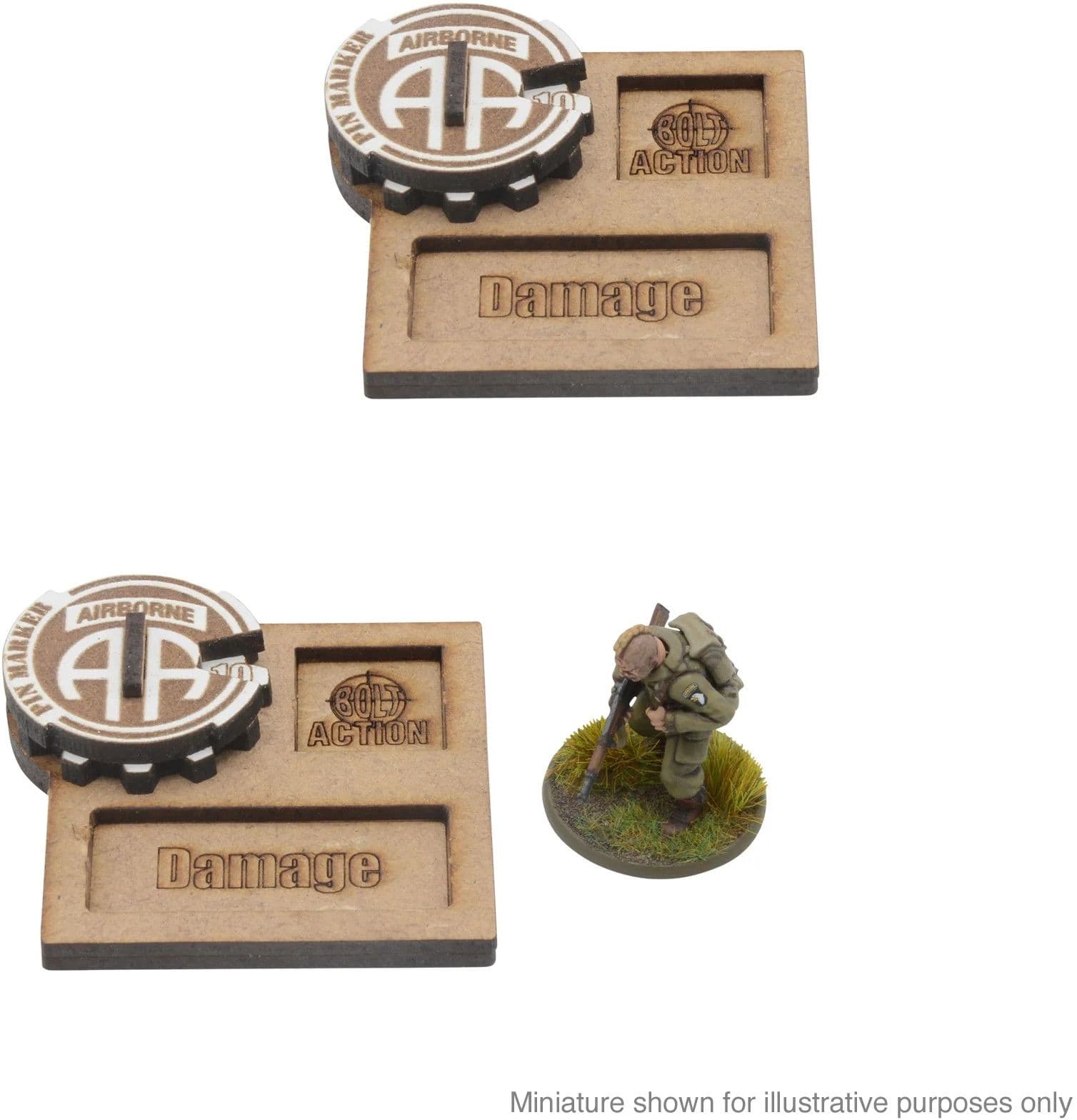 Bolt Action MDF Vehicle Pin Markers - 82nd American Airborne 'All American'