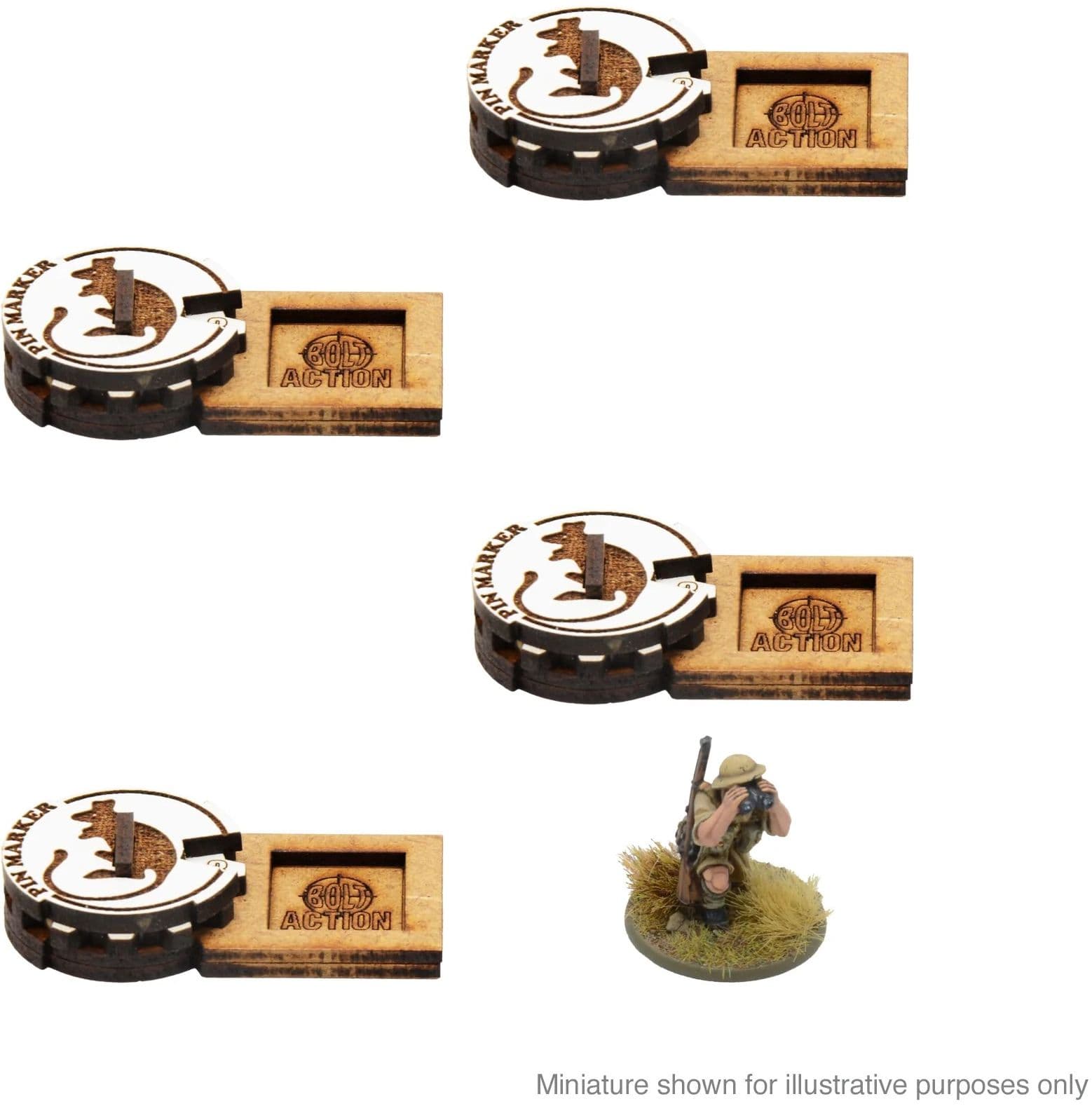 Bolt Action MDF Unit Pin Markers - British 8th Army 'Desert Rats'