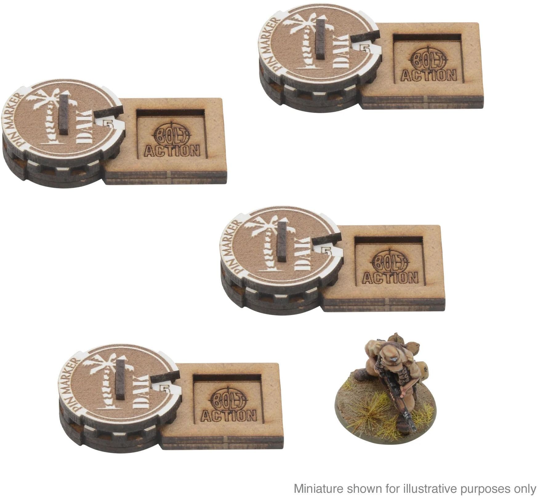 Bolt Action MDF Unit Pin Markers - German ' Afrika Korps'