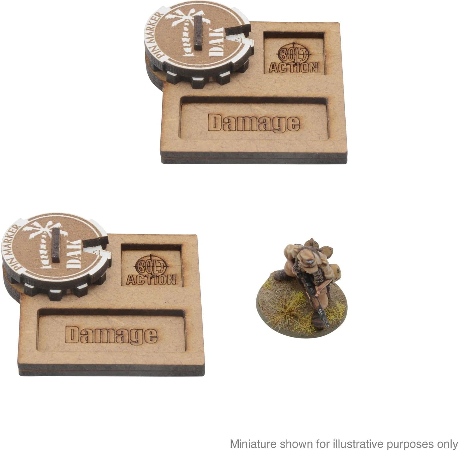Bolt Action MDF Vehicle Pin Markers - German ' Afrika Korps'