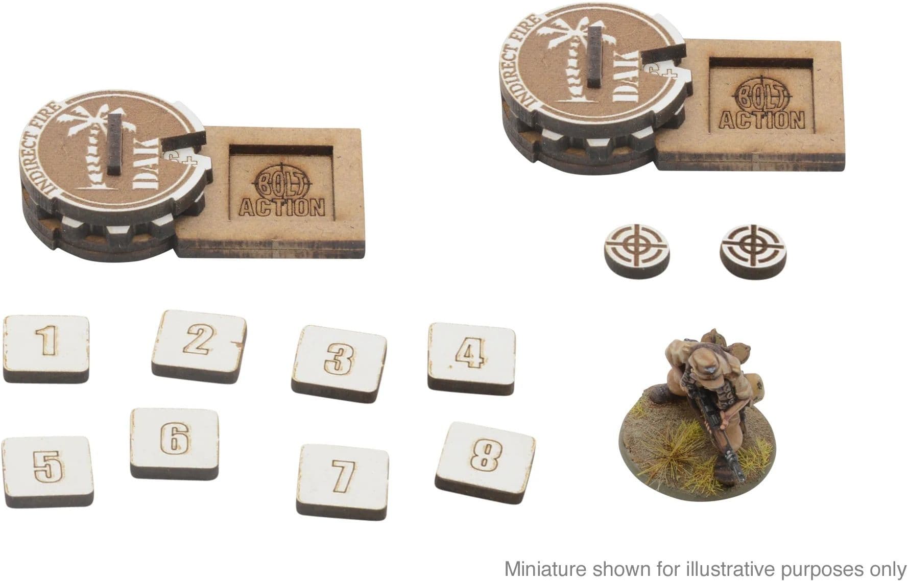Bolt Action MDF Artillery Zeroing In Markers - German ' Afrika Korps'